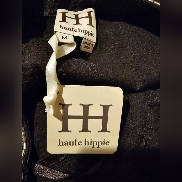 NWT Haute Hippie beaded black skirt size M - Picture 3 of 5